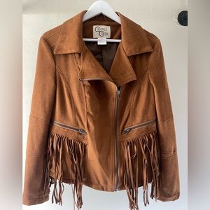 CRIPPLE CREEK SUEDE LEATHER FRINGE JACKET SMALL
